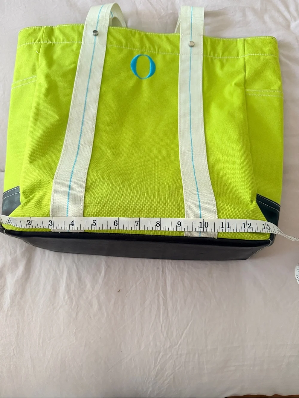 Canvas Tote Bag in Lime Green with Contrast Straps - from the Oprah Winfrey Show
